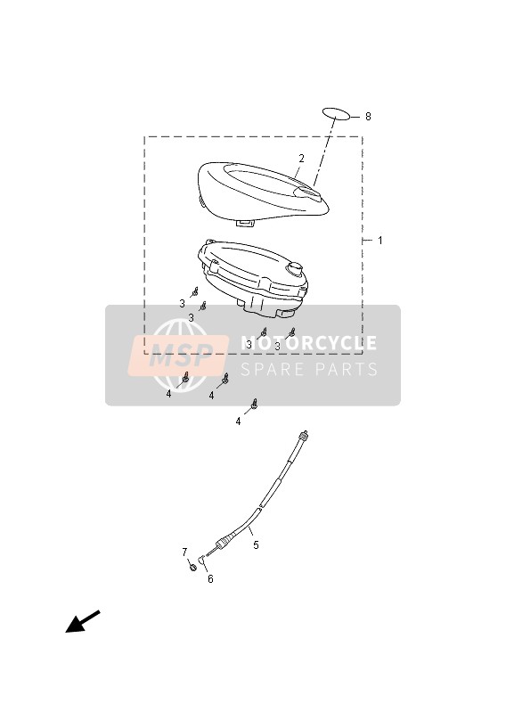 2DKH35070000, Coperchio, Contachilometri, Yamaha, 0